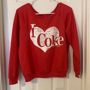 Coca Cola sweat shirt with off shoulder neck line